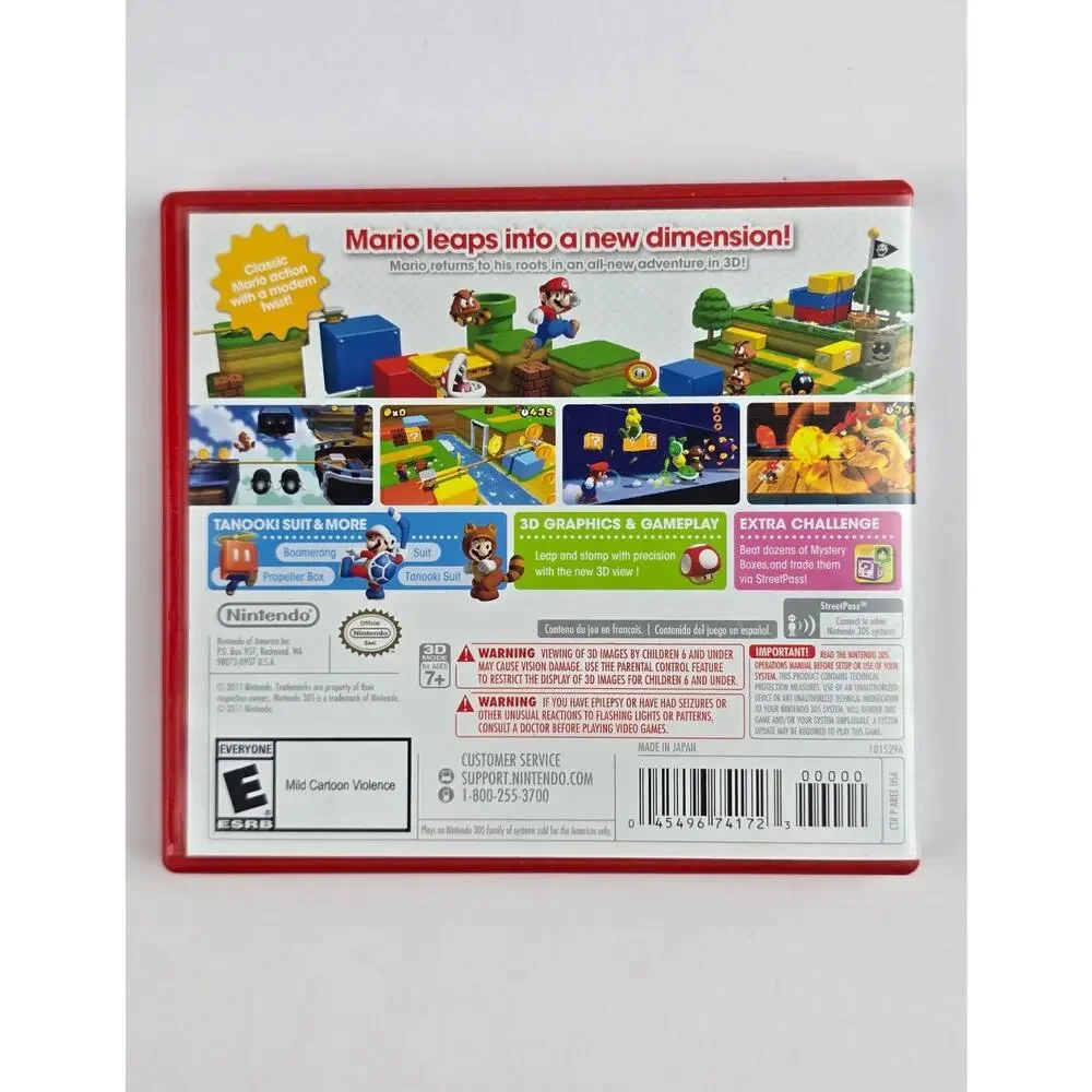 Super Mario 3D Land (3DS, 2011) with Case - complete